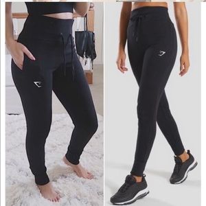 Black Gymshark high waisted joggers